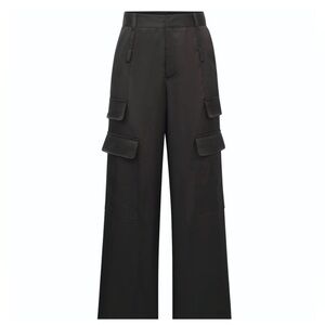 Noli Black Wide Leg Cargo Pants